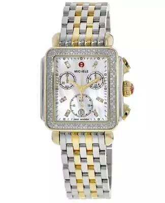 New Michele Deco Diamond Two-Tone 18k Gold Women's Watch MWW06A000776 • $2228