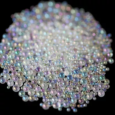 Mini Bubble Beads 3D Nail Art Drop Decoration Manicure 1-3mm Mixed Mermaid Color • $8.92