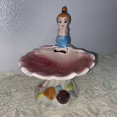 Vintage Ceramic Mermaid On Shell  • $30