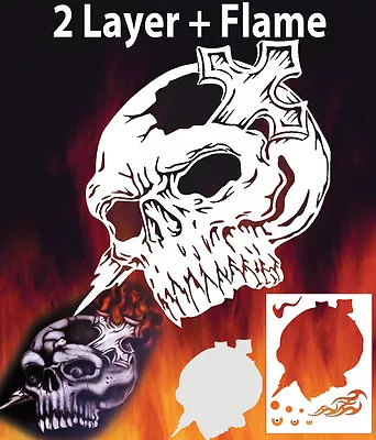 Mini Skull 4 Special Two Layer Airbrush Stencil Spray Vision Template Air Brush • $18.99