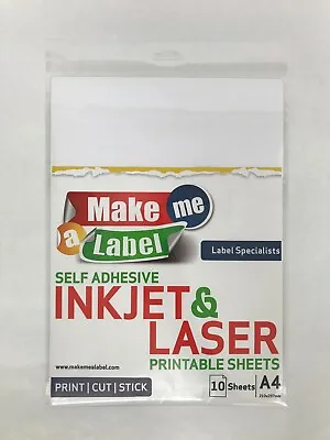 White Kraft Paper A4 Self Adhesive Sticker Sheets Inkjet Laser Sticky Label Wine • $9.93
