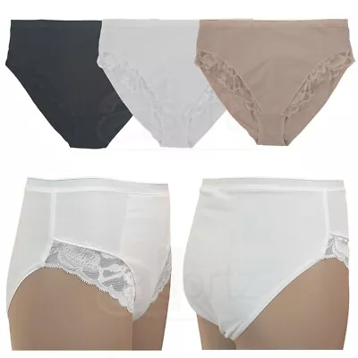 New Ladies Ex M S High Rise Briefs Knickers Light Control Cotton Rich UK Size • £6.35