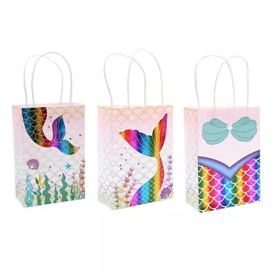  3 Pcs Child Mermaid Goodie Bags Paper Shopping Halloween Craft • £6.96