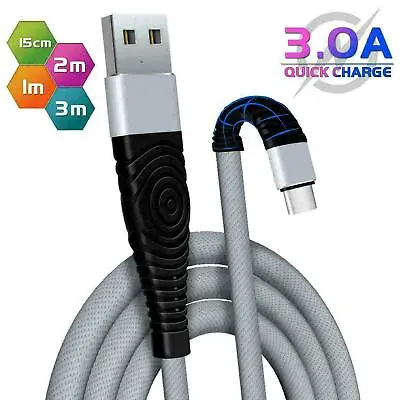 Strong Nylon Braided USB-C Type C Quick Fast Charging Sync Data Charger Cable 2M • £3.75