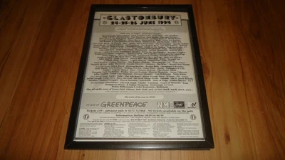 £14.99 • Buy GLASTONBURY 1994 Bjork/blur/manics/peter Gabriel-framed Original Advert