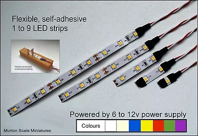 LED OO HO O G QUALITY 9v 12v DC 3528 SUPAFLEX LIGHTING STRIP MODEL RAILWAY GAUGE • £8.50