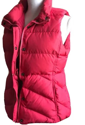 J Crew *Sherpa Lined Goose Down Puffer Vest Womens Size XS Red/ Bright Pink • $16