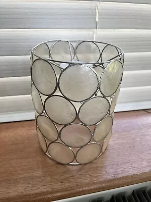 Silver White Colour  Capiz Shell  Ceiling Lamp Light Shade 8  High. 6” Diameter • £12