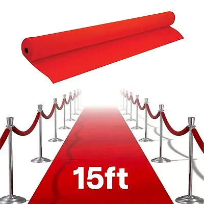  15ft Red Carpet Fabric Runner Ceremony Fake Pretend Red Carpet Party Prom Photo • £4.99