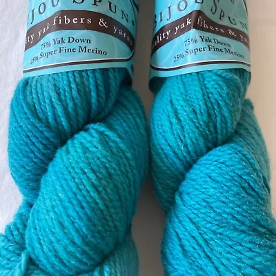 NEW Yarn : Himalayan Trail Bijou Spun 75% Yak Down/25% Merino Lot Of 2 Teal • $38