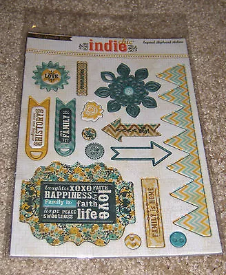 My Mind's Eye Indie Chic Nutmeg  Memories  Layered Chipboard Stickers. • $1.59