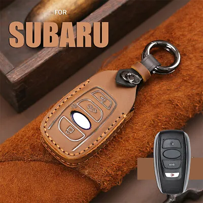 Handmade Leather Car Key Fob Case Cover For Subaru Outback Forester BRZ WRX XV • $16.50