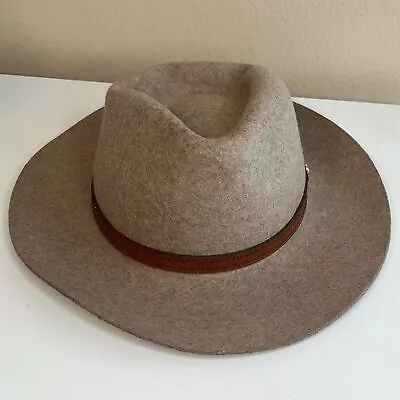 KOORINGAL Women’s Taupe Brown Wool Felt Hat Western Kallie Safari Sz Small 57cm • $50