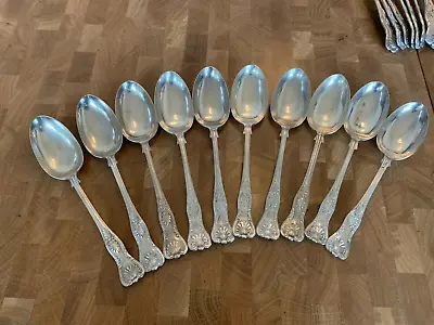 10 Not 6 Antique Vintage Silver Plated Serving Spoons Kings Pattern Mappin Webb • £32.99