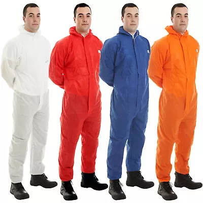 Disposable Coverall Suit Hood Paint Hygiene Farming Asbestos Grade Chemical Work • £18.99