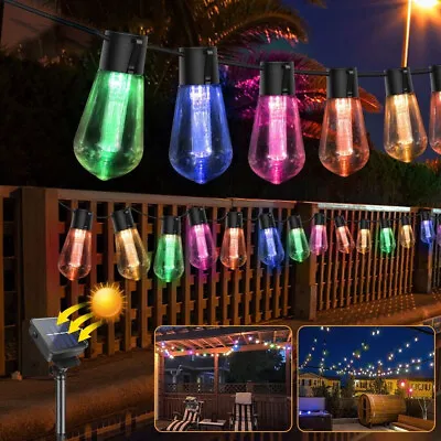 Solar Lights Party Fairy Outdoor Retro Bulb Ball String Lamp Patio Garden -6.5M • £10.99