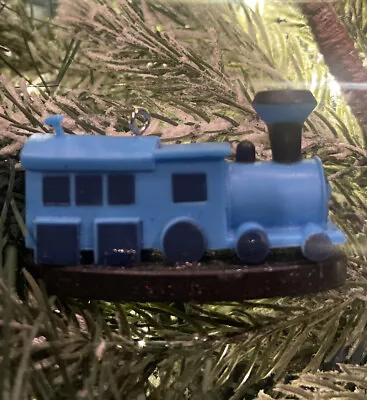 Vintage Blue Train Square Wheels Misfit Rudolph Reindeer Christmas Ornament • $10.79