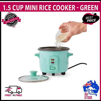 Mini Rice Cooker Travel 1.5 Cup Non-Stick Household 300mL Steamer Warm Function • $21.20