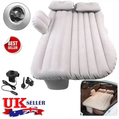 Inflatable Car Air Mattress Portable Travel Bed Back Seat Sleep Rest Mat Pillow. • £16.99