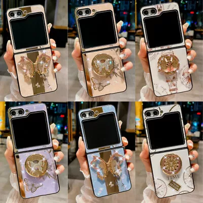 $16.88 • Buy For Samsung Galaxy Z Flip 5 4 3 Bling Sparkle Butterfly Shockproof Stand Case