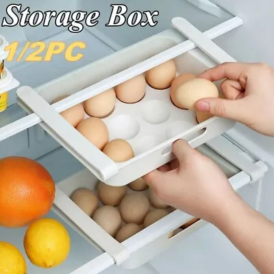 Refrigerator Food Egg Racks Boxes Kitchen Drawer Storage Shelf Basket For Fridge • £6.59