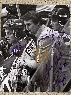 1980 Usa Olympic Hockey Gold Medal 9 Signed 8x10 Herb Brooks Eruzione Broten • $175