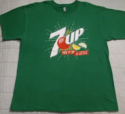 Men's XL Allstyle Green 7Up Mix It Up A Little Graphic Soda T Shirt • $15