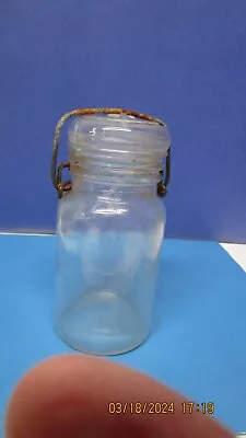 Vintage Small Mason Jarsw/Glass Lids And Wire Bail 5-1/4  Tall Half Pint • $7.99