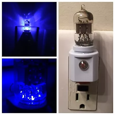 $28.95 • Buy 6AK5 6AL5 Style Vintage Vacuum Tube Blue LED Night Light Guitar TV Ham Radio