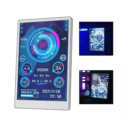 3.5  IPS USB Screen AIDA64 PC CPU RAM HDD Data Monitor Type-C Sub Screen White Y • $30.20