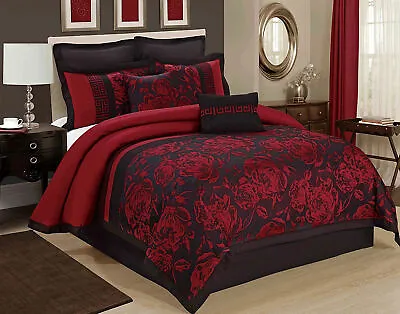 $79.99 • Buy HIG 8 Piece Tang Classic Jacquard Fabric Patchwork Comforter Set Queen King Size