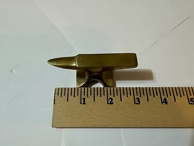 Miniature Brass Jeweler's Blacksmith Anvil  Paperweight  Vintage 3  Long • $25