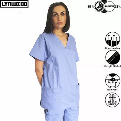 £11.99 • Buy Unisex Hospital Medical Scrub Doctor Nursing Tunic Uniform 1 PCS Top Loose Shirt