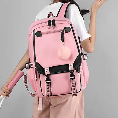 17  Waterproof Backpack Women Girl Shoulder Rucksack Laptop School Bag With USB • $18.76