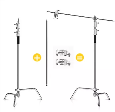 Professional Heavy Duty Studio C-Stand Light Stand With Hold Boom Arm Grip Heads • $176.99