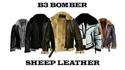 Men's Aviator Raf B3 Bomber Flyinf Pilot Genuine Sheep Skin Leather Jacket • $229.99