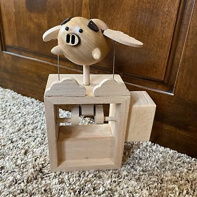 Handmade Self-healing Wooden Mechanical Flying Pig • $46