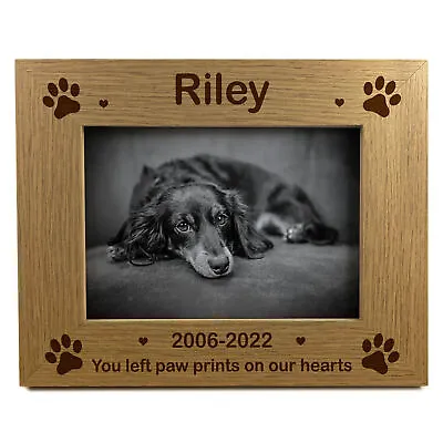 Personalised Pet Photo Frame Wooden Gift Dog Puppy Handmade Keepsake Memorial • £7.99