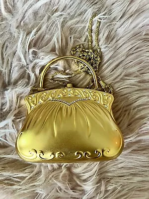 VTG Gold Shell Hard Cocktail Clutch Crossbody Bag Retro 80s Princess Cosplay • $45