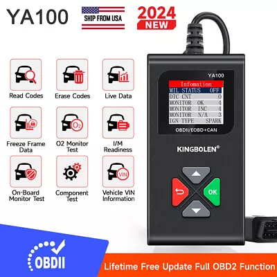 YA100 OBD Code Reader Auto OBD2 Scanner Car Diagnostic Tool Check Engine Fault • $1.25