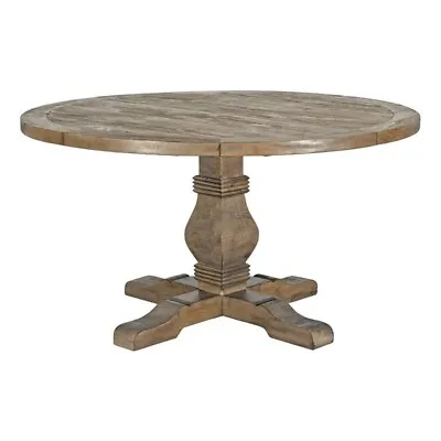 Trent Home Transitional Round Reclaimed Pine Dining Table In Weathered Brown • $984.25