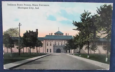 1914 Michigan City Indiana State Prison Entrance Postcard • $5.50