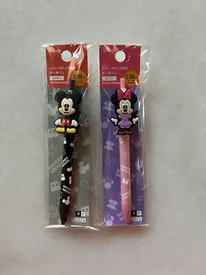 NEW! Lot Of 2 Daiso Disney Mickey Minnie Mouse Ballpoint Pens Made In Korea • $10
