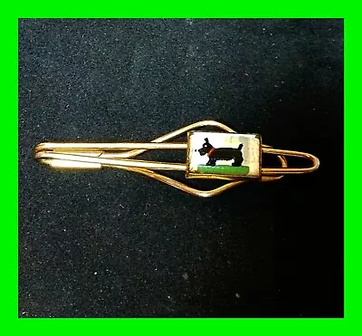 Unique Vintage Enamel Scotty Dog Tie Clip Bar Very Good Condition Neat • $24.99