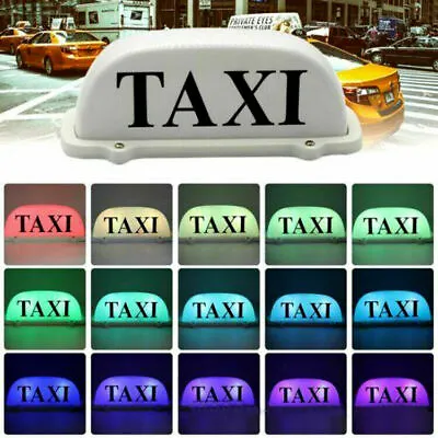 $33.99 • Buy TAXI Sticker Wireless Cab Roof Top Light Remote  Change Rechargeable Battery 5v