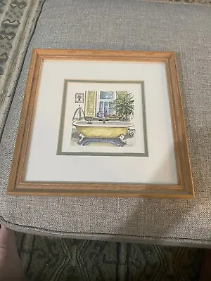 C. Winterle Olson Litho/watercolor Print “ Bath Tub Series”  Signed 1996 USA • $6.49