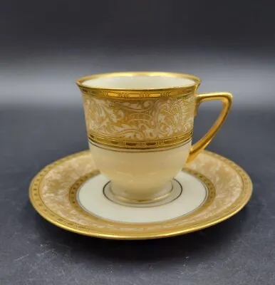 H&C Selb Bavaria Heinrich 24K Gold Encrusted Demitasse Tea Cup And Saucer • $59.95