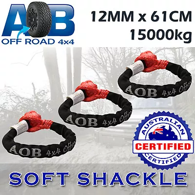 3 X AOB 12mm * 61cm Soft Shackle Recovery Gear Dyneema Winch ROPE 15000kg (15T) • $58