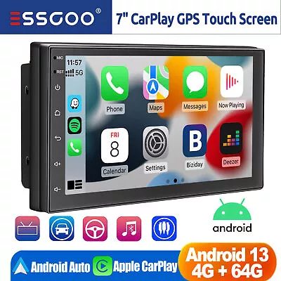 7  Android 13 Double 2DIN Car Stereo Radio GPS Navi Head Unit WiFi CarPlay 4+64G • $118.99