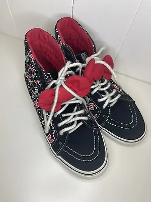 2012 Vans High Top Hello Kitty Bow Black Red Sneakers Shoes Rare • $45